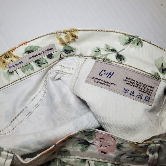 Citizens of Humanity Thompson Skinny Jeans Sz 28 Floral - Picture 8 of 10